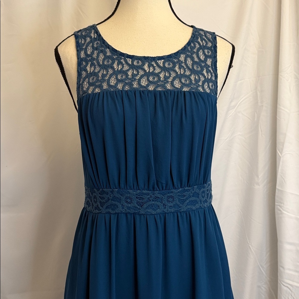 Anthropologie-HD in Paris Fit & Flare Dress Teal Blue 6 Spring wedding guest - Picture 3 of 10